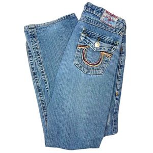 True Religion Joey Bootcut Jeans Rainbow Flap 29